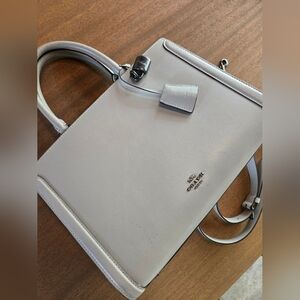 Coach Double Handle Satchel with Removable Shoulder Strap, Smooth Grey Leather